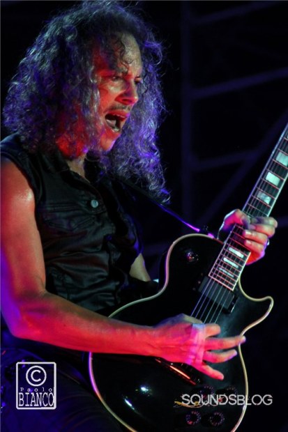 Kirk Hammett Metallica Sonisphere 2014 con Metallica Alice In Chains Volbeat Kvelertak @ Roba, Luglio 2014 - foto by Paolo Bianco